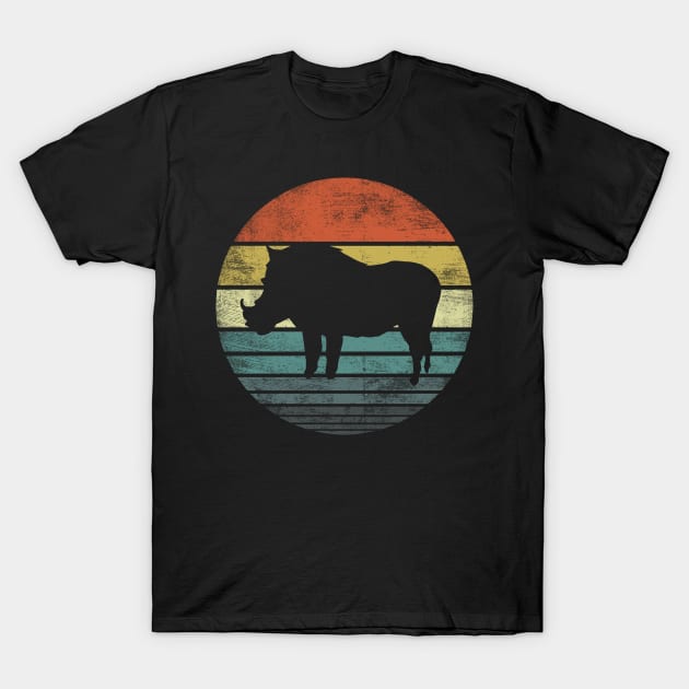 Warthog Lover Retro Vintage Zoo Silhouette T-Shirt by stayilbee